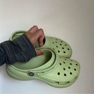 Platform Pale Green Crocs